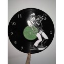 Horloge vinyle thème bluesman trompette